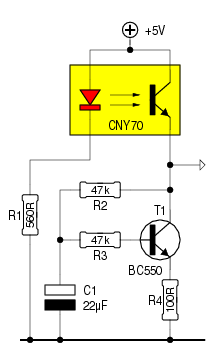 Cny70 оптический датчик схема подключения